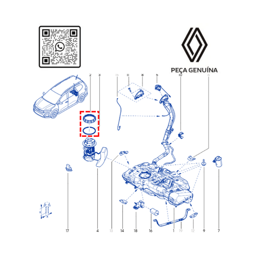 RN 743512 8201743512 PORCA DA BOMBA DE COMBUSTIVEL TANQUE KARDIAN - 3